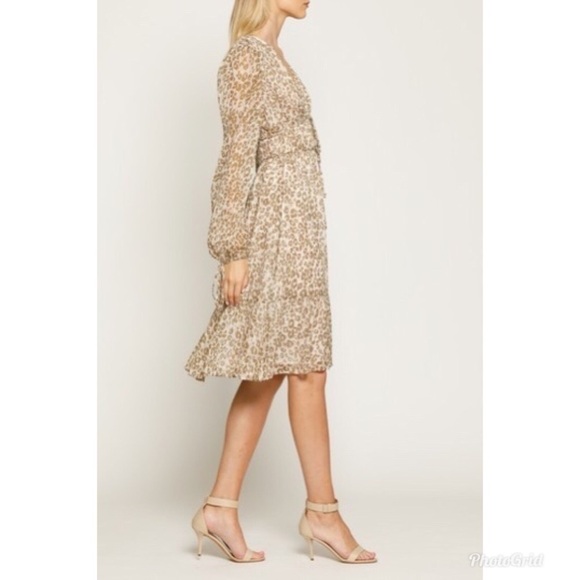 Walter Baker Faber V-Neck Dress Emerald Leopard 4 - Picture 4 of 10